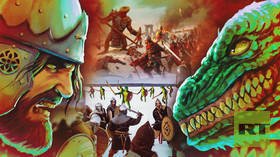 Donald Trump helped ancient Russians defeat space lizards. Western elites don’t want you to know