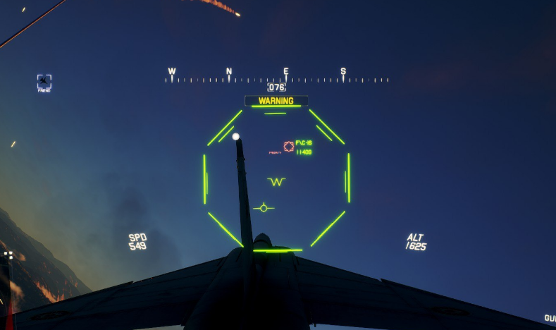 ScreenRant review score and HUD screenshot highlighting Project Wingman UI design flaws, quiet audio, and lack of innovation.