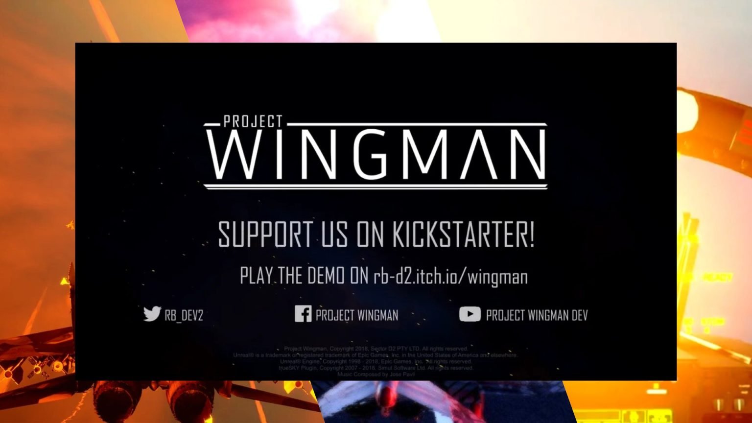Project Wingman game logo and Kickstarter promotion banner featured in critical review analyzing gameplay, design flaws, and flight simulator mechanics.