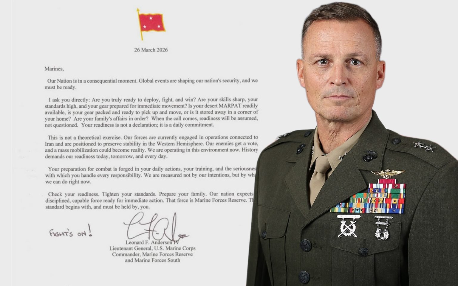 The Call to Ready: Marine Corps Reserve Commander Issues Blunt Mobilization Warning