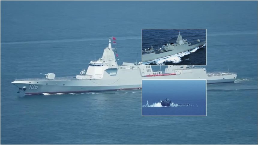 China’s PLA Navy just flexed hard: 10 Type 055 “super destroyers” now in the water, each packing 112 vertical launch cells loaded with hypersonic missiles that can scream 2,000 km.