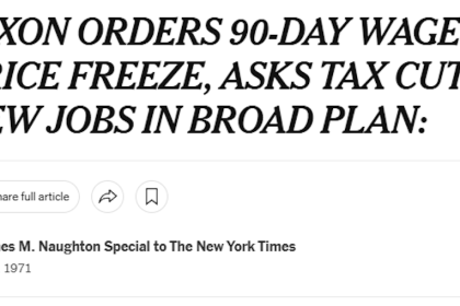 Flashback: Nixon, Price Controls, and COVID