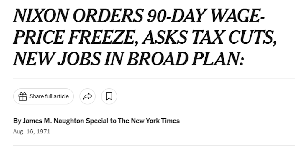 Flashback: Nixon, Price Controls, and COVID Flashback: Nixon, Price Controls, and COVID