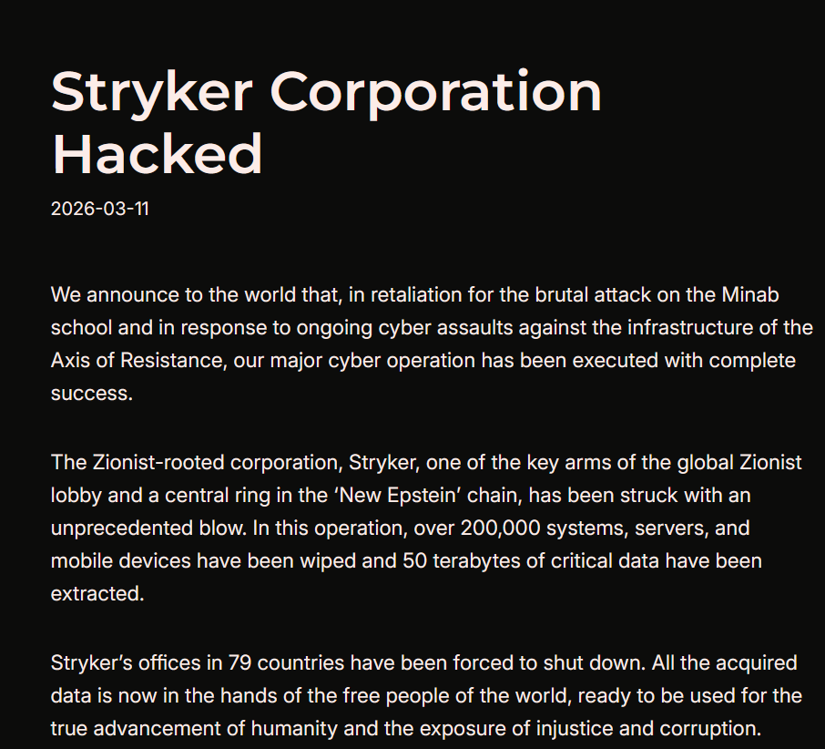 Attack on Stryker’s Microsoft environment wiped employee devices without malware Attack on Stryker’s Microsoft environment wiped employee devices without malware