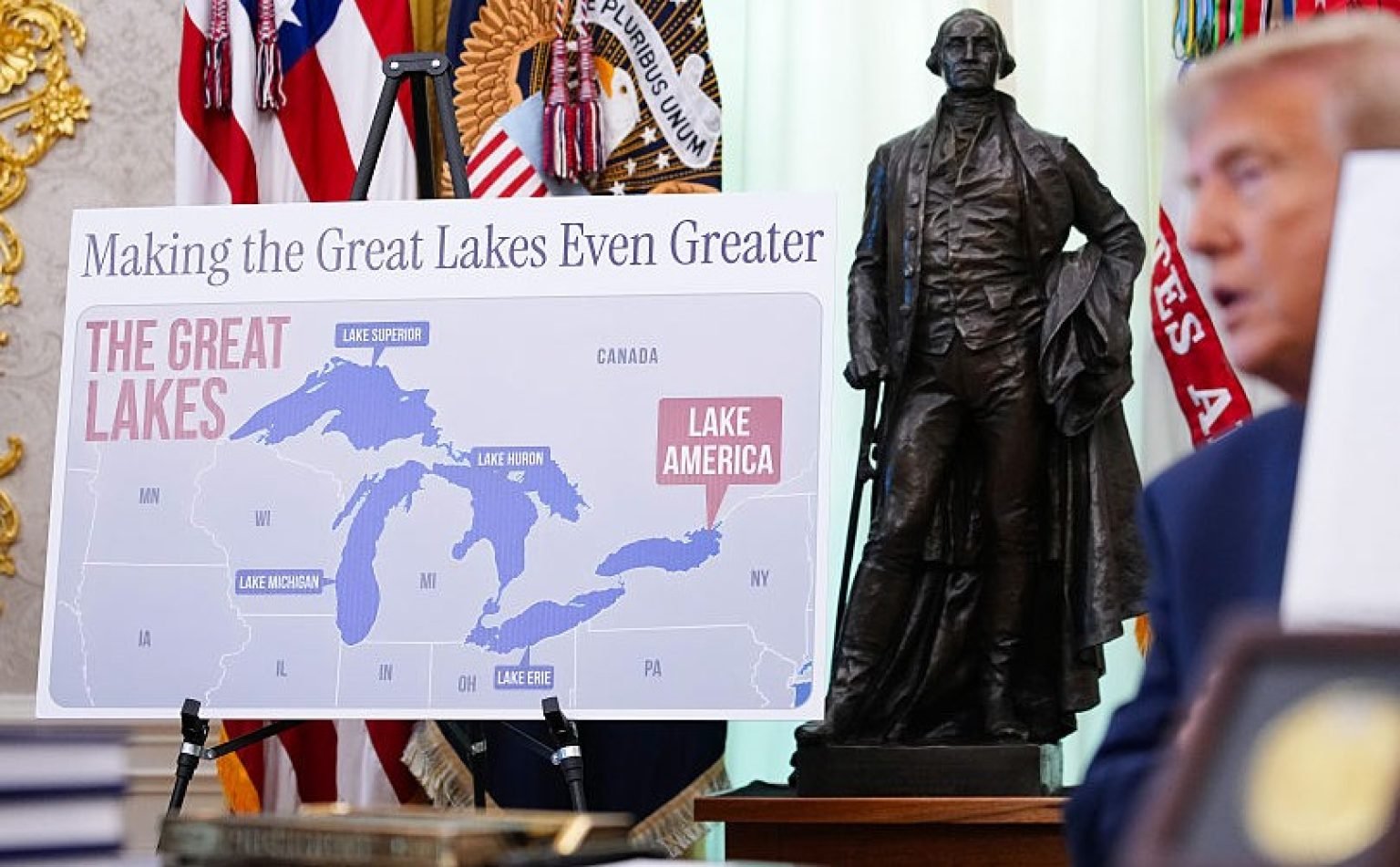 Trump renames Lake Ontario as Lake America amid trade war