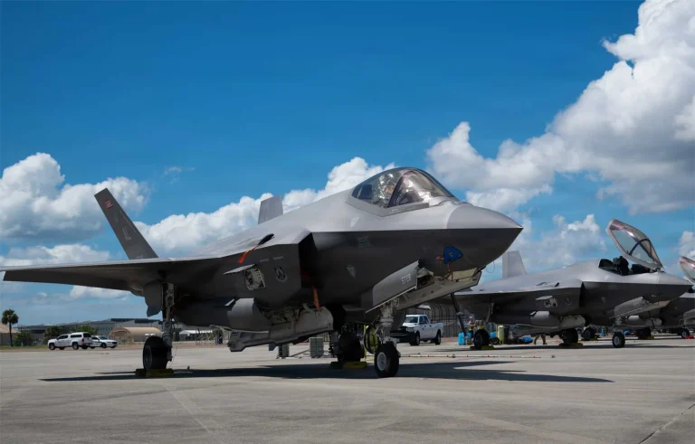 U.S. F-35 Lightning II on the ground as the Pentagon expands sustainment capacity to improve readiness and support dispersed operations from land bases and maritime sites.