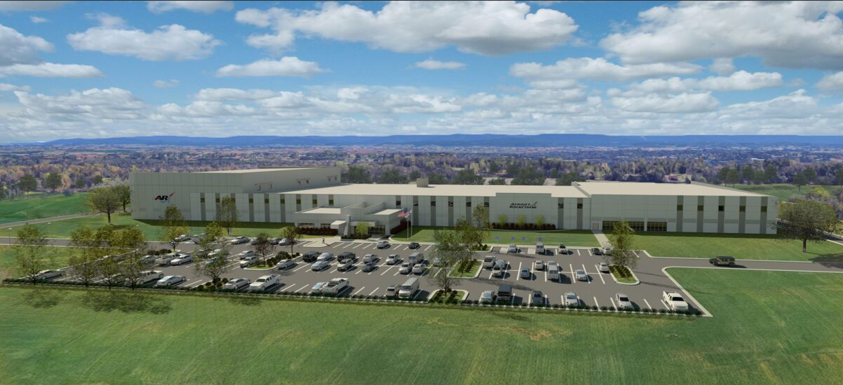 Exterior view of the Aerojet Rocketdyne solid rocket motor facility in Camden Arkansas