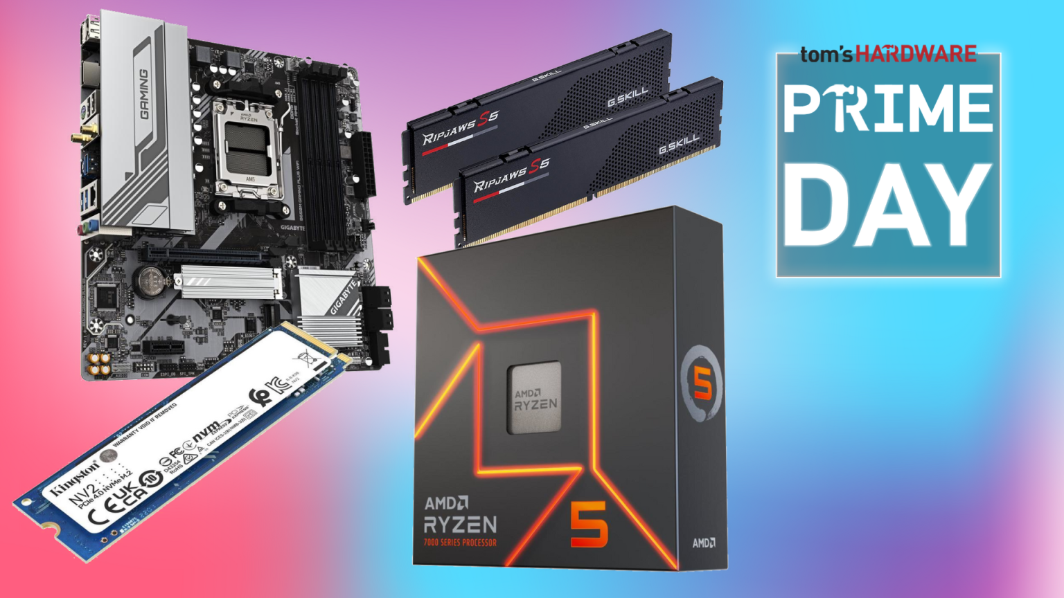 Desktops


Gaming PCs



Best Amazon Prime Day RAM Bundle Deals 2026 – make PC builds and upgrades more affordable with the best memory combo deals available



Deals



By
Matt Safford, Joe Shields 


Last updated

7 October 2026





RAM is still ridiculously expensive, but there are some incredible combo discounts that help take the sting out of a new PC build. 



When you purchase through links on our site, we may earn an affiliate commission. Here’s how it works.
















Jump To:



Quick Links




Best AMD RAM bundles




Best Intel RAM bundles



























Copy link








Facebook








X















Whatsapp




















Reddit








Pinterest








Flipboard








Email





Share this article








0



Join the conversation












Follow us


Add us as a preferred source on Google







Newsletter


Subscribe to our newsletter




Best RAM bundle deals 


(Image credit: Future)1. Quick Links2. AMD RAM bundles3. Intel RAM bundles
RAM bundles have turned out to be the best option to get reasonably-priced RAM during the ongoing pricing crisis. It's the Amazon Big Deal Days 2026 sales event this week, running from October 6 to 7, so this could be a good time to pick up a deal at a discount, although you'll want to take a closer look at retailers like Newegg for the best deals.We're looking at all of the deals running this week, keeping the list below fresh with all the best options. With AI datacenter demand sending RAM and storage prices sky-high, and GPU prices on the rise as well (especially those with more than 8GB of RAM), this is arguably the toughest time for PC building in decades. But that doesn't mean you always have to pay top dollar for that 64 or 32GB kit for a new system.Many retailers are bundling RAM kits with compatible motherboards, CPUs, coolers, and even peripherals to sweeten the deal and move some inventory out the door. Of course, not all memory combo deals offer the same level of value, and many with motherboards or CPUs won't feature the platform you're shopping for.To help you find the best RAM bundle, we've gathered the current combos we could find below, and we'll update this page regularly because the best deals often sell out fast. We're checking deals around the clock to find the best options, selecting the best based on in-depth knowledge gained from our thorough reviews, extensive benchmarks, and comprehensive historical price analysis.So if you're searching for a deal while building or upgrading a PC in these troubled times, take a look at our picks below before the right deal for you sells out to someone else. But fear not if that happens, as we're seeing new RAM pairings pop up nearly every day. So check back in a day or two if you don't see what you're looking for.Update 9/2: Intel deals with RAM in them have become extremely rare over the past couple of months. We're often finding CPU and motherboard combos, but none with RAM. We'll keep an eye out, and when we find them pop up, we'll get them added.Best RAM bundles: Quick LinksNewegg: Bundle deals with RAMBest AMD RAM bundlesFree msi coreliquid a13 240mm AIO and AMD Game bundleSave 12% ($149)AMD Ryzen 7 9800X3D, Asus TUF Gaming X870e-Plus Wifi7, Corsair Vengeance 32GB: was $1,233.98 now $1,084.98 at NeweggAn alternative 9800X3D deal with the same motherboard as above, but with an alternative RGB Corsair Vengeance RAM with 32GB (2x16GB) capacity and speeds of 6,000 MT/s,Read moreRead less▼View DealFree Cooler Master Elite Liquid 240mm AIO and AMD Game bundleSave 11% ($170)AMD Ryzen 9 9950X3D, MSI MPG X870e Carbon Wifi, Corsair Vengeance 32GB: was $1,523.98 now $1,353.98 at NeweggThe powerful AMD Ryzen 9 9950X3D is coupled with an MSI MPG X870E Carbon WiFi motherboard and 32GB (2x16GB) of Corsair Vengeance RGB memory in this RAM bundle.Read moreRead less▼View DealSave 14% ($105.98)MSI Pro B850-S WiFi 6E, Kingston NV3 1TB, V-Color Manta XSky DDR5 32GB (2x16GB): was $776.97 now $670.99 at NeweggThis combo features the Kingston NV3 SSD with 1TB storage, along with 32GB (2x16GB) V-Color Manta XSky DDR5 RAM and a MSI Pro B850-S WiFi 6E motherboard.Read moreRead less▼View DealSave 31% ($129)AMD Ryzen 5 5500, Gigabyte B55M Gaming X WiFi 6, TeamGroup T-Force Delta RGB 16GB (2x8GB) DDR4: was $421.98 now $292.98 at NeweggThis AMD starter kit for a budget build featurs the AMD Ryzen 5 5500, Gigabyte B55M Gaming X WiFi 6 motherboard, along with 16GB (2x18GB) of DDR4 Team Group T-Force Delta RGB memory.Read moreRead less▼View DealBest Intel RAM bundlesWith the release of Intel's Arrow Lake refresh chips (think Core Ultra 270K and 250K Plus CPUs), we're starting to see Intel combo deals come to life. Sadly, these deals don't last very long, and any on Newegg are currently out of stock or don't contain RAM (please see the best motherboard deals page). But we did find a couple worth a look. Please keep an eye out as we check and update daily!More Tech DealsBest Tech and PC deals | Best gaming PC deals | Best RAM combo deals | Best 3D printer deals | Best RAM deals | Best gaming laptop deals | Best monitor deals | Best Wi-Fi Router deals | Best GPU deals | Best SSD deals | Best hard drive HDD deals | Best CPU deals | Best gaming chair deals | Best PC building tool deals | Best PC peripherals deals | Best filament and resin deals | Best motherboard deals | Best CPU cooler deals | Best PC case deals | Best Dell and Alienware deals | Best USB charger deals | Best gaming and productivity laptop deals under $1,000 | Best laptop PC dealsAlso, you can join the Tom's Hardware deals Discord for up-to-the-minute hardware deals.



    window.sliceComponents = window.sliceComponents || {};

    externalsScriptLoaded.then(() => {
        window.reliablePageLoad.then(() => {
            var componentContainer = document.querySelector("#slice-container-newsletterForm-articleInbodyContent-TGuNAwEQgRAJ6QKYvDN6mD");

            if (componentContainer) {
                var data = {"layout":"inbodyContent","header":"Stay On the Cutting Edge: Get the Tom's Hardware Newsletter","tagline":"Get Tom's Hardware's best news and in-depth reviews, straight to your inbox.","formFooterText":"By submitting your information you agree to the Terms & Conditions and Privacy Policy and are aged 16 or over.","usDisclaimerFooterText":"By signing up, you agree to our Terms of services  and acknowledge that you have read our Privacy Notice. You also agree to receive marketing emails from us that may include promotions from our trusted partners and sponsors, which you can unsubscribe from at any time.","successMessage":{"body":"Thank you for signing up. You will receive a confirmation email shortly."},"failureMessage":"There was a problem. Please refresh the page and try again.","method":"POST","inputs":[{"type":"hidden","name":"NAME"},{"type":"email","name":"MAIL","placeholder":"Your Email Address","required":true},{"type":"hidden","name":"NEWSLETTER_CODE","value":"XTH-X"},{"type":"hidden","name":"LANG","value":"EN"},{"type":"hidden","name":"SOURCE","value":"60"},{"type":"hidden","name":"COUNTRY"},{"type":"checkbox","name":"CONTACT_OTHER_BRANDS","label":{"text":"Contact me with news and offers from other Future brands"}},{"type":"checkbox","name":"CONTACT_PARTNERS","label":{"text":"Receive email from us on behalf of our trusted partners or sponsors"}},{"type":"submit","value":"Sign me up","required":true}],"endpoint":"https://www.tomshardware.com/.newsletter-subscribe/v2/submission/submit","analytics":[{"analyticsType":"widgetViewed"}],"ariaLabels":{}};
                var newsletterForm;(()=>{var e={757:(e,t,n)=>{e.exports=n(666)},363:(e,t,n)=>{"use strict";function r(e,t){(null==t||t>e.length)&&(t=e.length);for(var n=0,r=new Array(t);nj});var a=n(651),i=n.n(a),l=function(e){if("undefined"!=typeof document){var t=document.cookie.match("(^|;) ?".concat(e,"=([^;]*)(;|$)"));return t?t[2]:null}return null};function c(e,t,n){return t in e?Object.defineProperty(e,t,{value:n,enumerable:!0,configurable:!0,writable:!0}):e[t]=n,e}function u(e,t){var n=Object.keys(e);if(Object.getOwnPropertySymbols){var r=Object.getOwnPropertySymbols(e);t&&(r=r.filter((function(t){return Object.getOwnPropertyDescriptor(e,t).enumerable}))),n.push.apply(n,r)}return n}function s(e){for(var t=1;t-1&&"email"===(null==g?void 0:g.toLowerCase())&&_("text"),"hidden"===(null==u?void 0:u.toLowerCase())&&t&&(y((function(e){return s(s({},e),{},c({},t,n))})),"COUNTRY"===(null==t?void 0:t.toUpperCase()))){var e=l("FTR_Country_Code")||l("FTR_User_Defined_Country_Code")||void 0;y((function(n){return s(s({},n),{},c({},t,e))}))}}),[]);var b=i().createElement("input",{"data-hydrate":!0,type:g,className:"form__".concat(u,"-input ").concat(h),value:n,name:t,required:v,disabled:p,placeholder:f,autoFocus:w,onChange:function(e){if("submit"!==u){var t=e.target,n=t.name,r=t.value,o=t.checked;y((function(e){return s(s({},e),{},c({},n,"checkbox"===u?o:r))}))}}});return r?i().createElement("label",{className:"form__".concat(u,"-label")},b,i().createElement("span",{dangerouslySetInnerHTML:{__html:r.text||""}})):i().createElement(i().Fragment,null,b)};var d=function(e){var t=e.layout,n=e.method,r=e.action,c=e.handleSubmit,u=e.inputs,s=o((0,a.useState)({}),2),d=s[0],v=s[1],m="US"===l("FTR_Country_Code")||!1;return i().createElement("form",{"data-hydrate":!0,className:"newsletter-form__form newsletter-form__form--".concat(t),method:n,action:r,onSubmit:function(e){return c(e,d)},tabIndex:"exitIntent"===t?-1:void 0},null==u?void 0:u.filter((function(e){return!m||"CONTACT_OTHER_BRANDS"!==e.name&&"CONTACT_PARTNERS"!==e.name})).map((function(e){return i().createElement(f,{key:"".concat(e.name,"-").concat(e.value),setFormValues:v,type:e.type,label:e.label,value:e.value,name:e.name,placeholder:e.placeholder,required:e.required,inputClassName:"form_input form__".concat(e.type,"-input form__").concat(e.type,"-input--").concat(t)})})),m&&i().createElement(i().Fragment,null,i().createElement(f,{key:"CONTACT_OTHER_BRANDS",setFormValues:v,type:"hidden",name:"CONTACT_OTHER_BRANDS",value:"true",inputClassName:""}),i().createElement(f,{key:"CONTACT_PARTNERS",setFormValues:v,type:"hidden",name:"CONTACT_PARTNERS",value:"true",inputClassName:""})))};function v(e,t,n,r,o,a,i){try{var l=e[a](i),c=l.value}catch(e){return void n(e)}l.done?t(c):Promise.resolve(c).then(r,o)}function m(e){return function(){var t=this,n=arguments;return new Promise((function(r,o){var a=e.apply(t,n);function i(e){v(a,r,o,i,l,"next",e)}function l(e){v(a,r,o,i,l,"throw",e)}i(void 0)}))}}var p=n(757),h=n.n(p);const y=function(e,t){setTimeout((function(){window.freyr.cmd.push((function(){window.freyr.pushAndUpdate(e,t)}))}),0)},w=function(e){if(!e)return null;var t=e.title,n=e.body,r=e.buttonText,o=document.querySelector(".kiosq-description"),a=document.querySelector(".kiosq-conditions");return o&&o.insertAdjacentHTML("afterend",".kiosq-description {display:none;}"),a&&a.insertAdjacentHTML("afterend",".kiosq-conditions {display:none;}"),i().createElement("div",{"data-hydrate":!0,className:"newsletter-form__message--kiosq"},i().createElement("p",{className:"newsletter-form__message--kiosq-title"},t),i().createElement("p",{className:"newsletter-form__message--kiosq-text"},n),i().createElement("button",{className:"newsletter-form__message--kiosq-button",onClick:function(){document.dispatchEvent(new CustomEvent("kiosqRegwall",{detail:{message:"email sent"}})),localStorage.setItem("kiosqRegwall","Email already sent")}},r))};function E(e,t){var n=Object.keys(e);if(Object.getOwnPropertySymbols){var r=Object.getOwnPropertySymbols(e);t&&(r=r.filter((function(t){return Object.getOwnPropertyDescriptor(e,t).enumerable}))),n.push.apply(n,r)}return n}function g(e){for(var t=1;t{"undefined"!=typeof Symbol&&Symbol.toStringTag&&Object.defineProperty(e,Symbol.toStringTag,{value:"Module"}),Object.defineProperty(e,"__esModule",{value:!0})};var r={};(()=>{"use strict";n.d(r,{default:()=>e});const e={hydrate:function(e,t){var r=n(651),o=n(745),a=n(363).default;o.hydrateRoot(t,r.createElement(a,e))}}})(),newsletterForm=r.default})();
//# sourceMappingURL=newsletterForm.js.map
                window.sliceComponents.newsletterForm = newsletterForm;

                var triggerHydrate = function() {
                    window.sliceComponents.newsletterForm.hydrate(data, componentContainer);
                }

                if (window.lazyObserveElement) {
                    window.lazyObserveElement(componentContainer, triggerHydrate);
                } else {
                    triggerHydrate();
                }
            }
        }).catch(err => console.error('%c FTE ','background: #9306F9; color: #ffffff','Hydration Script has failed for newsletterForm-articleInbodyContent-TGuNAwEQgRAJ6QKYvDN6mD Slice', err));
    }).catch(err => console.error('%c FTE ','background: #9306F9; color: #ffffff','Externals script failed to load', err));
Stay On the Cutting Edge: Get the Tom's Hardware NewsletterGet Tom's Hardware's best news and in-depth reviews, straight to your inbox.Contact me with news and offers from other Future brandsReceive email from us on behalf of our trusted partners or sponsorsBy submitting your information you agree to the Terms & Conditions and Privacy Policy and are aged 16 or over.















TOPICS


Gaming


Prime Day







See all comments (0)
























Joe Shields


Staff Writer, Components



Joe Shields is a staff writer at Tom’s Hardware. He reviews motherboards and PC components.







Back To Top




        
                            Read more
                        
            
                
                                                        
                                        
                                                                                            
                        
                        
                        

                                                                                                            
                                                
    
    
    

                                        
                                                                    
                                                                                                Gift Guides and Seasonal Sales
                                                            
                            Best Amazon Prime Day RAM deals 2026
                            
                            
                        

                                                
                                                                            
                                        
                                                                                            
                        
                        
                        

                                                                                                            
                                                
    
    
    

                                        
                                                                    
                                                                                                Gaming PCs
                                                            
                            Grab 32GB of Corsair DDR5 for an effective $230 right now in this 9950X3D combo deal
                            
                            
                        

                                                
                                                                            
                                        
                                                                                            
                        
                        
                        

                                                                                                            
                                                
    
    
    

                                        
                                                                    
                                                                                                PC Components
                                                            
                            Grab 32GB of Corsair Vengeance DDR5 for just $236, $150 cheaper than the best standalone price
                            
                            
                        

                                                
                                                                            
                                        
                                                                                            
                        
                        
                        

                                                                                                            
                                                
    
    
    

                                        
                                                                    
                                                                                                Gaming PCs
                                                            
                            Best Gaming PC Deals 2026
                            
                            
                        

                                                
                                                                            
                                        
                                                                                            
                        
                        
                        

                                                                                                            
                                                
    
    
    

                                        
                                                                    
                                                                                                PC Components
                                                            
                            Score 16GB of DDR5 RAM for just $61.99 in this Newegg parts bundle with the 7800X3D
                            
                            
                        

                                                
                                                                            
                                        
                                                                                            
                        
                        
                        

                                                                                                            
                                                
    
    
    

                                        
                                                                    
                                                                                                PC Components
                                                            
                            Save $240 on a four-item gaming build combo from Newegg
                            
                            
                        

                                                
                                                                            
                                        
                                                                                            
                        
                        
                        

                                                                                                            
                                                
    
    
    

                                        
                                                                    
                                                                                                PC Components
                                                            
                            Save $149 on this 3-item gaming combo from Newegg
                            
                            
                        

                                                
                                                                            
                                        
                                                                                            
                        
                        
                        

                                                                                                            
                                                
    
    
    

                                        
                                                                    
                                                                                                DDR5
                                                            
                            Get 32GB of RAM for only $241 in this 3-item gaming combo from Newegg
                            
                            
                        

                                                
                                                                            
                                        
                                                                                            
                        
                        
                        

                                                                                                            
                                                
    
    
    

                                        
                                                                    
                                                                                                PC Components
                                                            
                            Get into a 32GB DDR5 memory kit for less this Big Deals Day with these picks 
                            
                            
                        

                                                
                                                                            
                                        
                                                                                            
                        
                        
                        

                                                                                                            
                                                
    
    
    

                                        
                                                                    
                                                                                                Gaming Laptops
                                                            
                            Best Amazon Prime Day gaming laptop PC deals 2026
                            
                            
                        

                                                
                                                                            
                                        
                                                                                            
                        
                        
                        

                                                                                                            
                                                
    
    
    

                                        
                                                                    
                                                                                                DDR5
                                                            
                            This $389 32GB DDR5 RAM kit is the cheapest on sale right now for a gaming PC upgrade
                            
                            
                        

                                                
                                                                            
                                        
                                                                                            
                        
                        
                        

                                                                                                            
                                                
    
    
    

                                        
                                                                    
                                                                                                RAM
                                                            
                            RAM price tracking 2026
                            
                            
                        

                                                
                                                    
            
        
    

        
                            Latest in Gaming PCs
                        
            
                
                                                        
                                        
                                                                                            
                        
                        
                        

                                                                                                            
                                                
    
    
    

                                        
                                                                    
                                                                                                Gaming PCs
                                                            
                            Get 22% off this sweet Ryzen 7 7800X3D and RTX 5070-powered gaming PC at just $1799
                            
                            
                        

                                                
                                                                            
                                        
                                                                                            
                        
                        
                        

                                                                                                            
                                                
    
    
    

                                        
                                                                    
                                                                                                Gaming PCs
                                                            
                            HP takes $2200 off a Ryzen 7 9800X3D and RTX 5080 prebuilt at $2,799
                            
                            
                        

                                                
                                                                            
                                        
                                                                                            
                        
                        
                        

                                                                                                            
                                                
    
    
    

                                        
                                                                    
                                                                                                Gaming PCs
                                                            
                            Nvidia RTX 5070 prebuilt with Ryzen 7 7800X3D and 32GB RAM drops to $1,799 — save $500 before the price bounces back
                            
                            
                        

                                                
                                                                            
                                        
                                                                                            
                        
                        
                        

                                                                                                            
                                                
    
    
    

                                        
                                                                    
                                                                                                Gaming PCs
                                                            
                            German utility provider introduces 'gaming electricity' plan targeting high-consumption households, like those running multiple high-end gaming PCs
                            
                            
                        

                                                
                                                                            
                                        
                                                                                            
                        
                        
                        

                                                                                                            
                                                
    
    
    

                                        
                                                                    
                                                                                                Gaming PCs
                                                            
                            $5,245 prebuilt RTX 5090 PC's connectors melt after sitting boxed for a year
                            
                            
                        

                                                
                                                                            
                                        
                                                                                            
                        
                        
                        

                                                                                                            
                                                
    
    
    

                                        
                                                                    
                                                                                                Gaming PCs
                                                            
                            Maingear’s new program offers instant trade-ins for gaming PC buyers
                            
                            
                        

                                                
                                                                            
                                        
                                                                                            
                        
                        
                        

                                                                                                            
                                                
    
    
        
    
    
    

                                        
                                                                    
                                                                                                Gaming PCs
                                                            
                            Save $300 on this 1440p-ready gaming PC with an RTX 5060 Ti 16GB, now $1,399.99
                            
                            
                        

                                                
                                                                            
                                        
                                                                                            
                        
                        
                        

                                                                                                            
                                                
    
    
    

                                        
                                                                    
                                                                                                Gaming PCs
                                                            
                            PS5 emulator successfully runs six titles at a playable 60 FPS
                            
                            
                        

                                                
                                                                            
                                        
                                                                                            
                        
                        
                        

                                                                                                            
                                                
    
    
    

                                        
                                                                    
                                                                                                Gaming PCs
                                                            
                            iBuyPower Slate Gaming Desktop review: Strong gaming value and extras
                            
                            
                        

                                                
                                                                            
                                        
                                                                                            
                        
                        
                        

                                                                                                            
                                                
    
    
        
    
    
    

                                        
                                                                    
                                                                                                Gaming PCs
                                                            
                            Grab this 4K-ready RTX 5070 Ti gaming PC from HP for under $1,900 right now
                            
                            
                        

                                                
                                                                            
                                        
                                                                                            
                        
                        
                        

                                                                                                            
                                                
    
    
    

                                        
                                                                    
                                                                                                Gaming PCs
                                                            
                            The three-pronged future of custom PC building — from repurposing forgotten parts to ultra-premium works of gaming art
                            
                            
                        

                                                
                                                                            
                                        
                                                                                            
                        
                        
                        

                                                                                                            
                                                
    
    
        
    
    
    

                                        
                                                                    
                                                                                                Gaming PCs
                                                            
                            Gaming PC with RTX 5060, 32GB of RAM, and 1TB of storage gets $500 discount
                            
                            
                        

                                                
                                                    
            
        
    

        
                            Latest in Deals
                        
            
                
                                                        
                                        
                                                                                            
                        
                        
                        

                                                                                                            
                                                
    
    
    

                                        
                                                                    
                                                                                                PC Components
                                                            
                            Samsung 9100 Pro SSD gets another price cut, up to 51% off
                            
                            
                        

                                                
                                                                            
                                        
                                                                                            
                        
                        
                        

                                                                                                            
                                                
    
    
    

                                        
                                                                    
                                                                                                DDR5
                                                            
                            Corsair has slashed $103 off this 32GB Vengeance RAM — the cheapest kit on the market at this speed
                            
                            
                        

                                                
                                                                            
                                        
                                                                                            
                        
                        
                        

                                                                                                            
                                                
    
    
    

                                        
                                                                    
                                                                                                Gaming PCs
                                                            
                            Get 22% off this sweet Ryzen 7 7800X3D and RTX 5070-powered gaming PC at just $1799
                            
                            
                        

                                                
                                                                            
                                        
                                                                                            
                        
                        
                        

                                                                                                            
                                                
    
    
    

                                        
                                                                    
                                                                                                Gaming Monitors
                                                            
                            Get a 1440p QD-OLED monitor for just $280 — entry-level AOC display comes with 144Hz refresh rate and 0.03ms response time
                            
                            
                        

                                                
                                                                            
                                        
                                                                                            
                        
                        
                        

                                                                                                            
                                                
    
    
    

                                        
                                                                    
                                                                                                3D Printing
                                                            
                            Award-winning Anycubic 3D Printers on sale with up to 47% off
                            
                            
                        

                                                
                                                                            
                                        
                                                                                            
                        
                        
                        

                                                                                                            
                                                
    
    
        
    
    
    

                                        
                                                                    
                                                                                                Peripherals
                                                            
                            Save up to 43% on these handy Hoto tools for PC builders and hobbyists, starting from $14
                            
                            
                        

                                                
                                                                            
                                        
                                                                                            
                        
                        
                        

                                                                                                            
                                                
    
    
    

                                        
                                                                    
                                                                                                Storage
                                                            
                            The Swiss army knife of USB DVD drives is on sale, also features a built-in M.2 SSD slot, USB hub, and SATA hard drive dock 
                            
                            
                        

                                                
                                                                            
                                        
                                                                                            
                        
                        
                        

                                                                                                            
                                                
    
    
        
    
    
    

                                        
                                                                    
                                                                                                PC Components
                                                            
                            Buy an Nvidia RTX 5070 Ti 16GB for only $1099
                            
                            
                        

                                                
                                                                            
                                        
                                                                                            
                        
                        
                        

                                                                                                            
                                                
    
    
    

                                        
                                                                    
                                                                                                GPUs
                                                            
                            AMD's Radeon RX 9070 GRE graphics card crashes to $529, below original MSRP
                            
                            
                        

                                                
                                                                            
                                        
                                                                                            
                        
                        
                        

                                                                                                            
                                                
    
    
    

                                        
                                                                    
                                                                                                CPUs
                                                            
                            Intel's Core Ultra 5 250K Plus is down to its lowest price ever at $145
                            
                            
                        

                                                
                                                                            
                                        
                                                                                            
                        
                        
                        

                                                                                                            
                                                
    
    
        
    
    
    

                                        
                                                                    
                                                                                                PC Components
                                                            
                            This brilliant $11 power button gadget lets you switch your PC on from your desk with ease
                            
                            
                        

                                                
                                                                            
                                        
                                                                                            
                        
                        
                        

                                                                                                            
                                                
    
    
    

                                        
                                                                    
                                                                                                Controllers and Gamepads
                                                            
                            Grab this epic Razer Wolverine V3 controller for a great 53% off
                            
                            
                        

                                                
                                                    
            
        
    




No comments yet

Comment from the forums