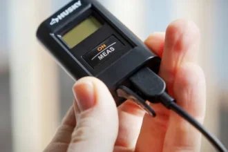 Husky Laser Distance Measuring Tool at Home Depot Size in Hand