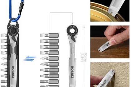 Kobalt Mini Bit Ratchet Pry Bar Tool Kit with Carbiner Hook