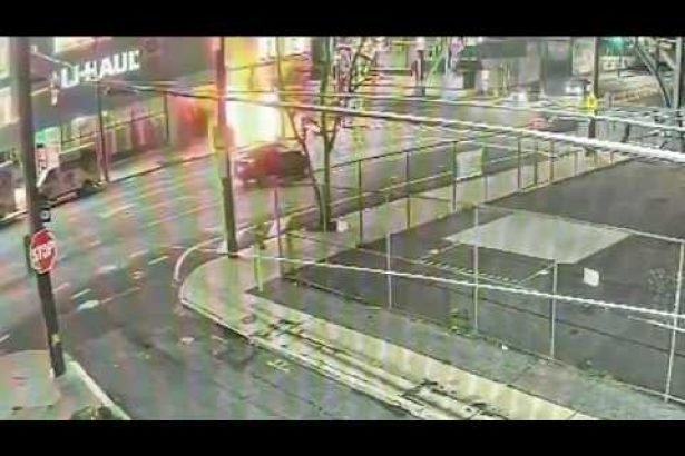 Shocking New Video Reveals Fiery Crash After SUV Hits U-Haul Building