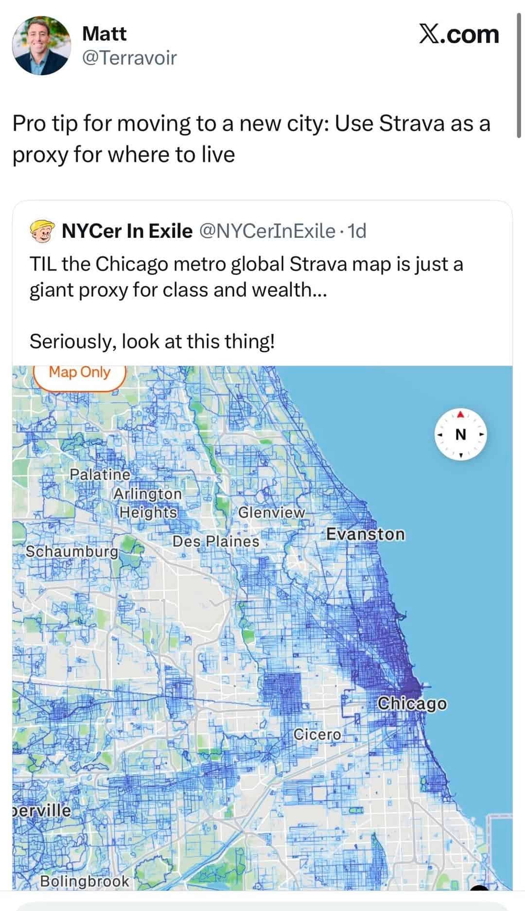 Strava’s Heatmap Is Accidentally Becoming a Map of Where People Want to Live