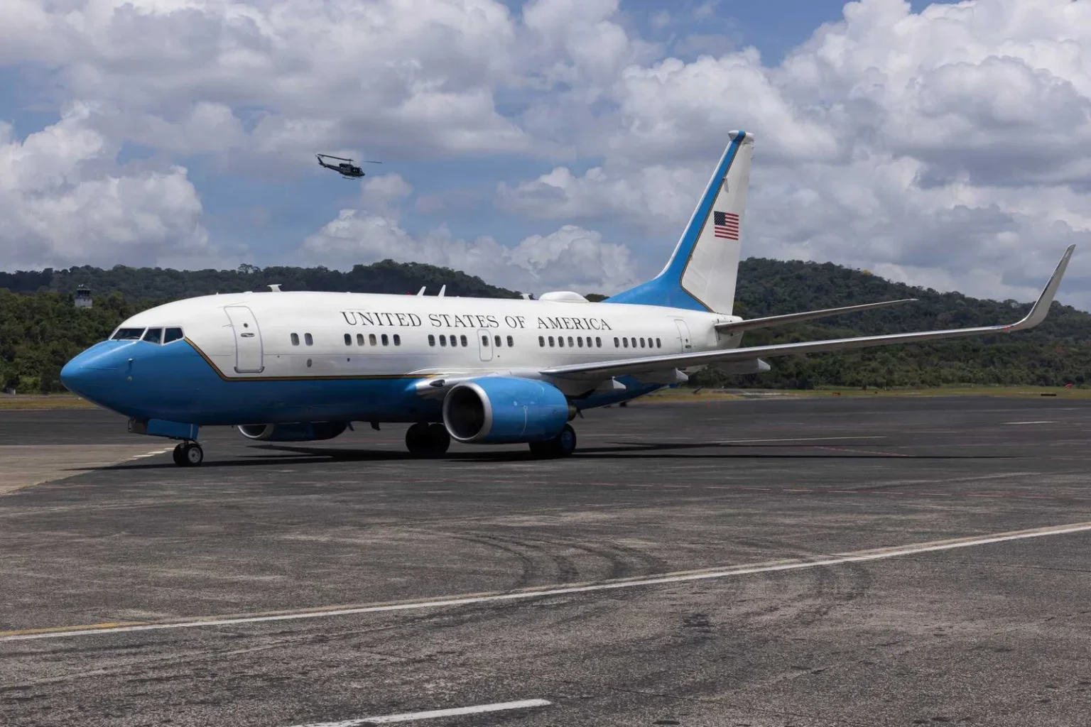 A U.S. Air Force C-40 executive transport aircraft, based on the Boeing 737-700. The U.S. Air Force plans to acquire a Boeing 737 MAX under a $250 million C-40 fleet expansion, marking the first military use of the newer 737 MAX generation.