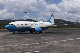 A U.S. Air Force C-40 executive transport aircraft, based on the Boeing 737-700. The U.S. Air Force plans to acquire a Boeing 737 MAX under a $250 million C-40 fleet expansion, marking the first military use of the newer 737 MAX generation.