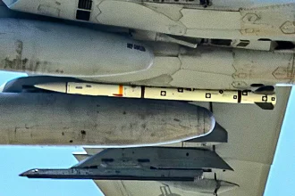 The AIM-260A Joint Advanced Tactical Missile (JATM) is the next U.S. beyond-visual-range air-to-air missile for the F-22, the F-35, and the Collaborative Combat Aircraft, with greater range and terminal energy than the AIM-120 AMRAAM while retaining a size compatible with internal weapons bays. (Picture source: Jonathan Tweedy via X/DefPost)